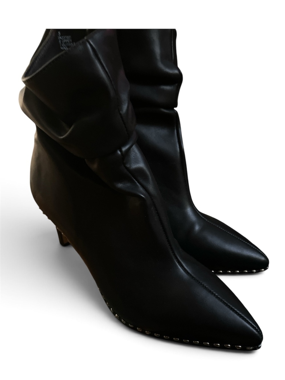 BCBGeneration Manda Black Pointed-Toe Slouch Ankle Boots - Women